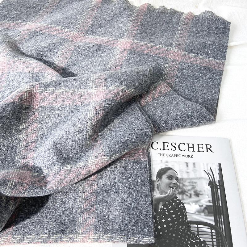 New Plaid Scarf Women's Imitation Cashmere Fringed Shawl Autumn and Winter Warm and Thickened Scarf Elegant Casual Scarf for Women