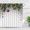 Зимние Рождественские Шторки для душа Рождественский шар Подарок Кедр Натуральный пейзаж Новый год Домашний декор Ванная комната Тканевая Шторка для ванны Крючки