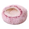 2024 New Half-Enclosed Cat Bed Deep Sleep Semi-Enclosed Cat Bed Dual-Purpose Pet Mat Plush Round Pet Bed