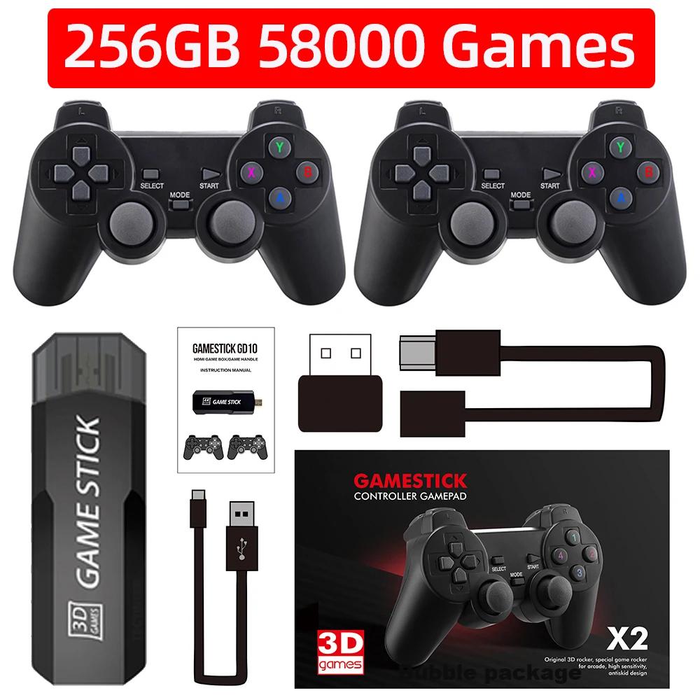 НОВАЯ игровая консоль GD10 Plus 256G 4K HD, двойной беспроводной контроллер 2.4G, ретро-консоль, 58000 игр для детей, рождественский подарок