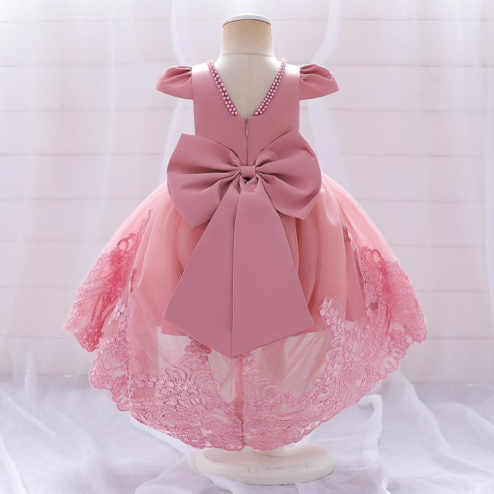 Baby Girl Dress Big Bow Newborn Baptism Beading White Princess Dresses for Baby 1st Birthday Infant Party Dress Christening Gown