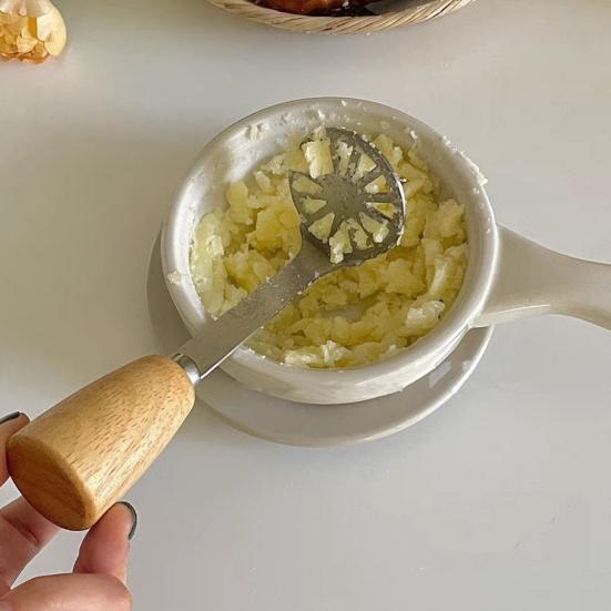 Машинка для картофеля из нержавеющей стали, деревянная длинная ручка, пищевой многофункциональный ручной инструмент для измельчения моркови и овощей, кухонные гаджеты