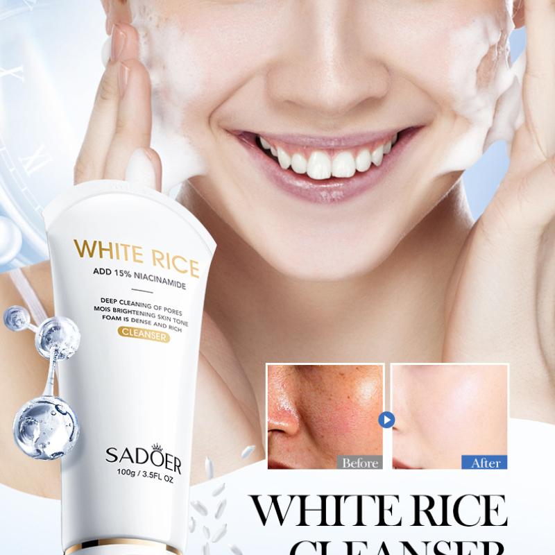 SADOER White Rice Nicotinamide Brightening Cleanser Gentle Cleansing Cleanser
