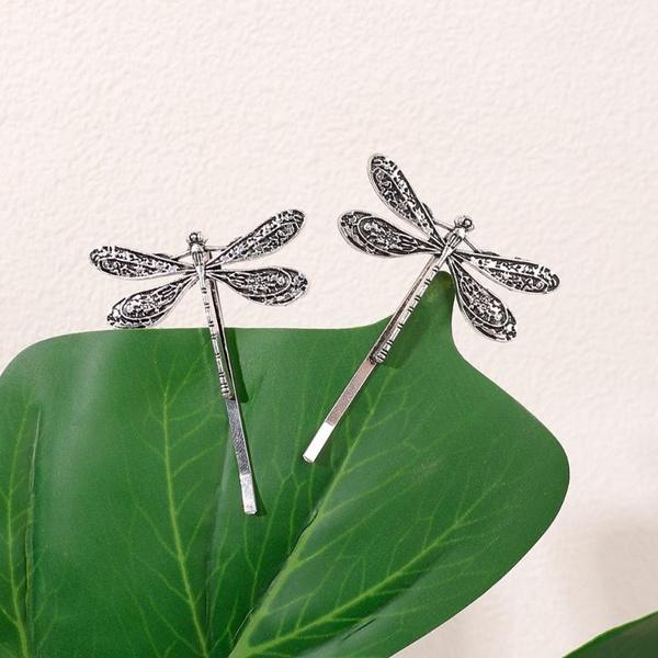 2/1 шт., заколка для волос в виде стрекозы, уникальная заколка для челки для женщин, винтажные аксессуары для волос, заколка для волос в лесном стиле, сказочная заколка-бабочка