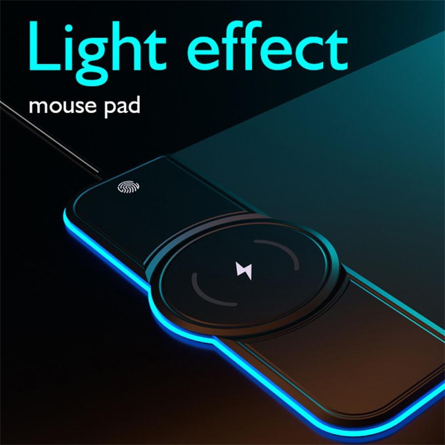 RGB Игровой Беспроводной Зарядный Коврик для Мыши Цветной Светящийся Резиновый Коврик для Мыши для ПК Ноутбука Клавиатуры Настольный Коврик