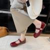 French Retro One-word Buckle Square Head Mary Jane Shoes Women's Summer 2025 New Simple and Versatile Small Leather Shoes Single Shoes