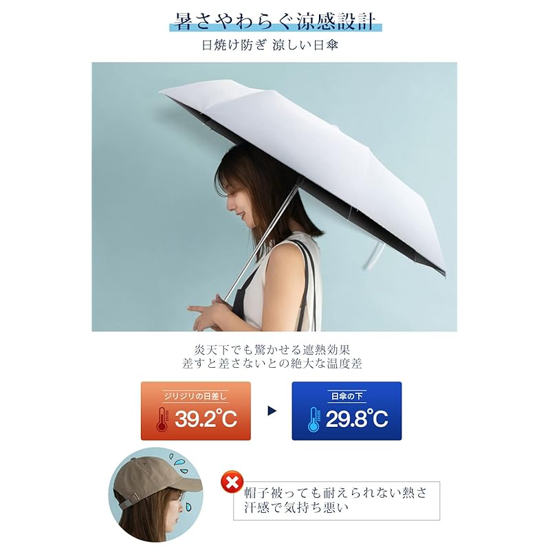 Складной зонт-зонт [Более 99,9% защиты от ультрафиолета] Защита от света и тепла] Автоматическое открытие/закрытие складного зонта от ультрафиолета одним нажатием