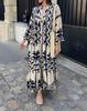 2026 Elegant European Plus Size Women's Printed Bohemian Shirt Dress
