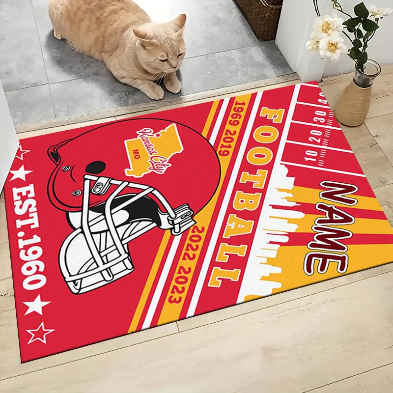 Custom Name Kansas City Football Legacy Carpet Rug Customizable Soft Washable Anti-Slip Home Living Room Sofa Mats Personalized Rug. 0909285