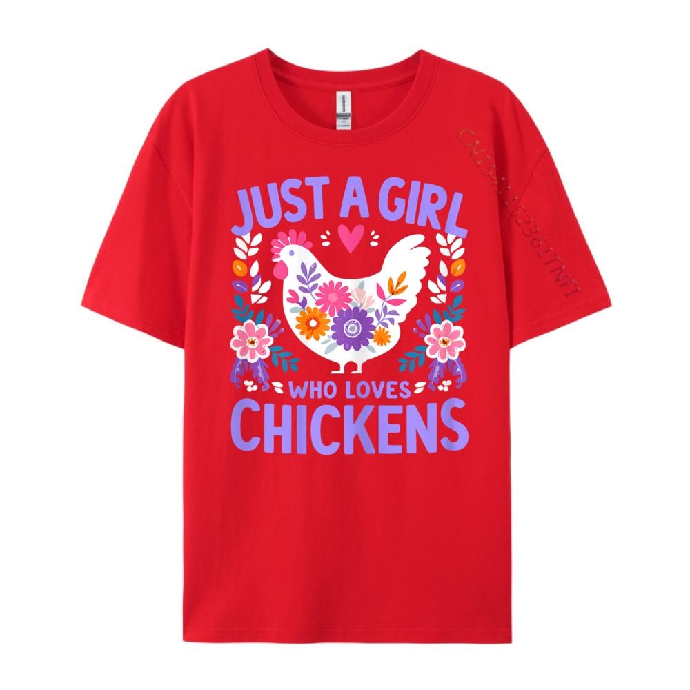 Just A Girl Who Loves Chickens Cute Chicken Luxury Clothing Women Shirts For Men Vaporwave