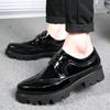 38-44 Мужская мода больших размеров Модные повседневные кожаные туфли на толстой подошве Деловые кожаные туфли, увеличивающие рост
