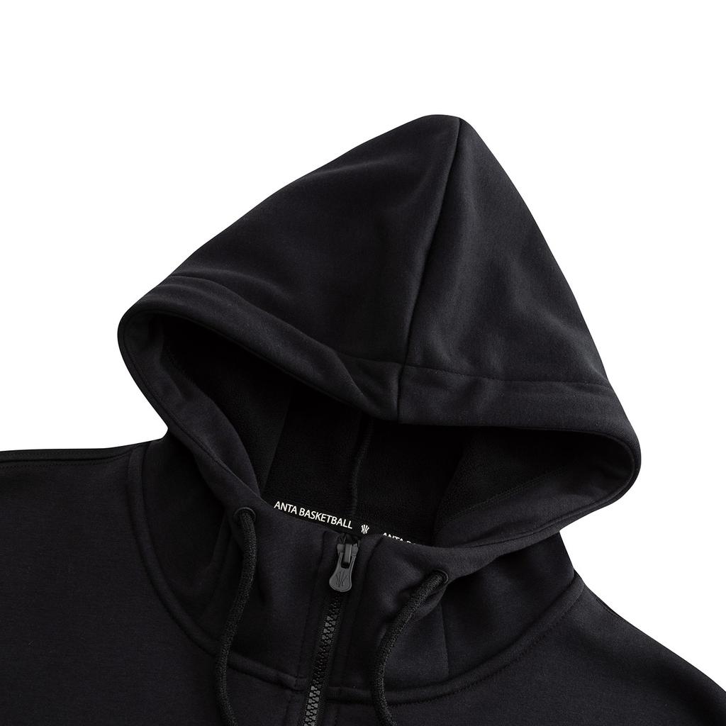 Anta Kyrie Series Hooded Sweatshirt Knitted Sports Top Unisex Tops Basic-Black 172541708N-3