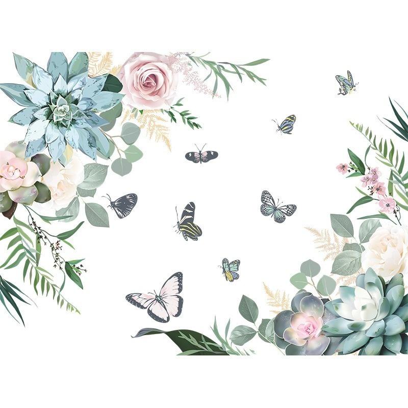 Новая зеленая наклейка на стену, домашний декор, наклейки на стены гостиной, цветы, тропический лист, настенное искусство, декор в виде бабочки, обои с тропическими листьями