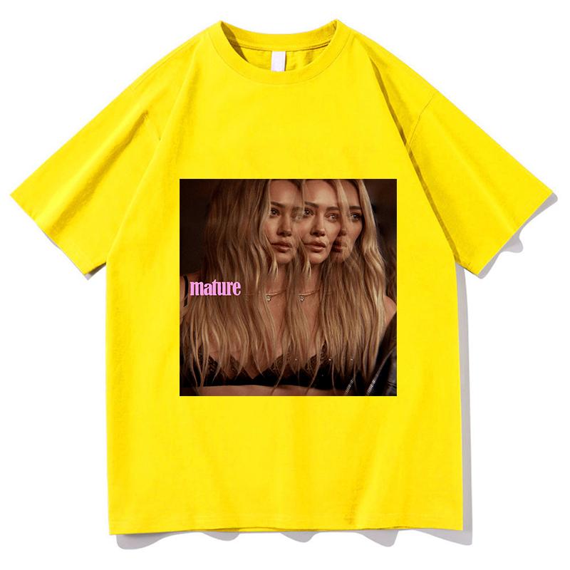 Hilary Duff Mature Unisex T Shirt Casual Unisex Fashion TShirt Graphic Summer Short Sleeves Cotton Hiphop Harajuku Clothes
