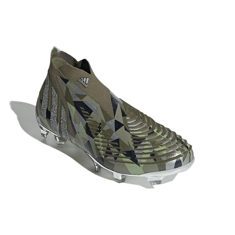 Adidas Predator Edge+ FG Focus Olive Crystal Мужские кроссовки Зеленый Серебристый-Металлик Magic-Lime GX3913