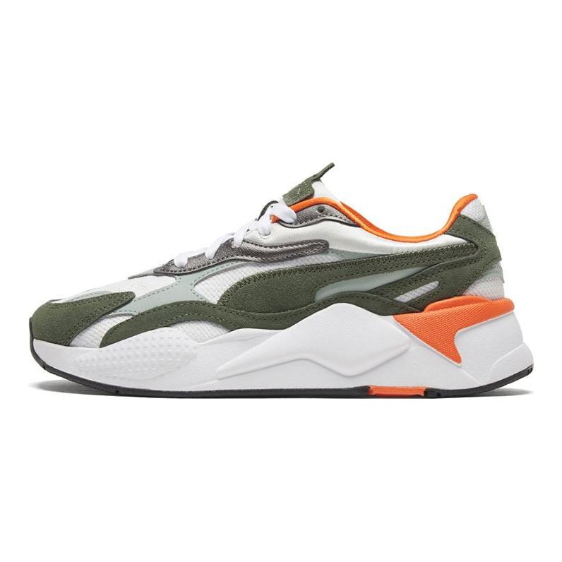 Puma Женские повседневные кроссовки RS-X с белыми, зелеными и смешанными металлическими акцентами, низкие 374668-01