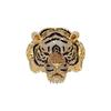 Luxury Gold Plated Copper Tiger Head Brooch, Full Paved CZ Crystal Animal Pin for Men Women Suit Accessory