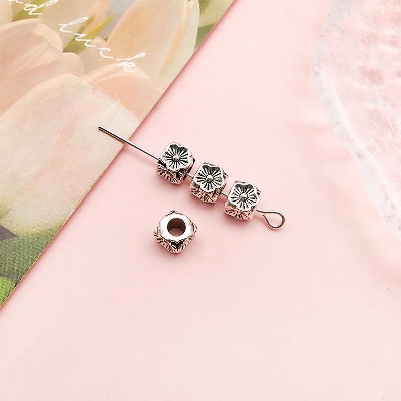 Антикварные серебряные бусины-разделители в форме цветов и звезд для самодельных украшений