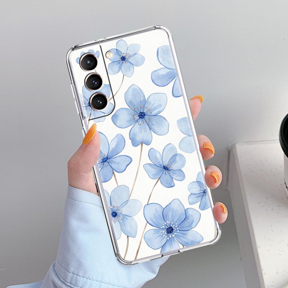 Чехол для телефона Samsung Galaxy S26 S25 S24 S23 S22 Ultra S20 S21 FE 5G Plus Мягкий прозрачный чехол Мягкий бледный маленький цветок