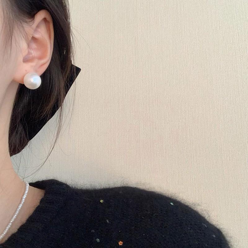 Серебряная Игла Корейские Простые Универсальные Жемчужные Серьги Модные Нишевые Серьги с Индивидуальностью Легкая Роскошь Темперамент Высококачественные Серьги Женские