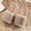 Winter Women Furry Slippers Soft Plush Faux Fur Floor Shoes Indoor Ladies Warm Home Slippers Open Toe Fluffy House Slides