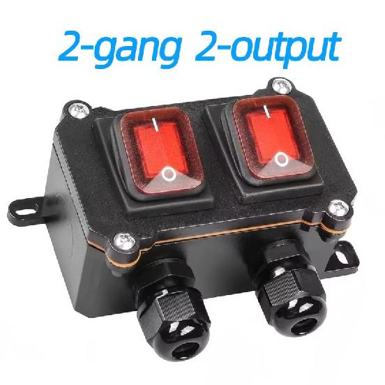 IP66 Waterproof DPST Rocker Toggle Switch Box Double Side Double Hole 15A/250V AC/DC 30A/250V Electronics Instrument Enclosure