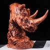 Yousheng Animal Head Statue Resin Lion Figurine Rhinoceros Statue Retro Style Lion Buffalo Sculpture for Office Bedroom Living Room Decor