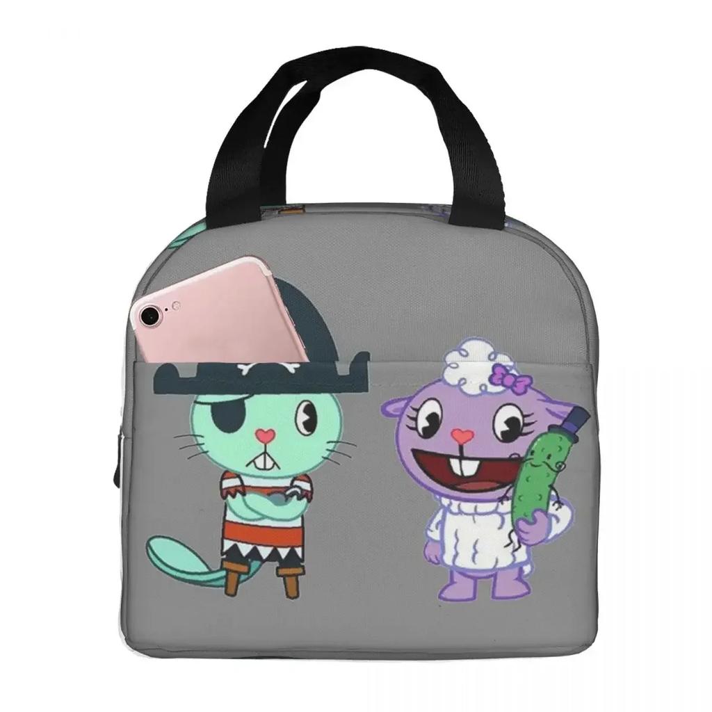 Сумка-ланчбокс с утеплителем Happy Tree Friends для женщин и детей, портативные контейнеры для еды, термоланчбокс, сумка-тоут