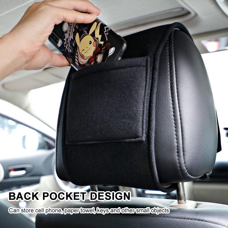 Черный комплект подушек подголовника спинки сиденья с логотипом Porsche и сумкой для хранения (3 куска) для моделей Porsche