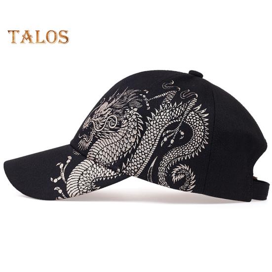 Chinese Style Baseball Hat Dragon Pattern Extended Brim Street Dance Hat Hip Hop Style Unisex Hat Streetwear