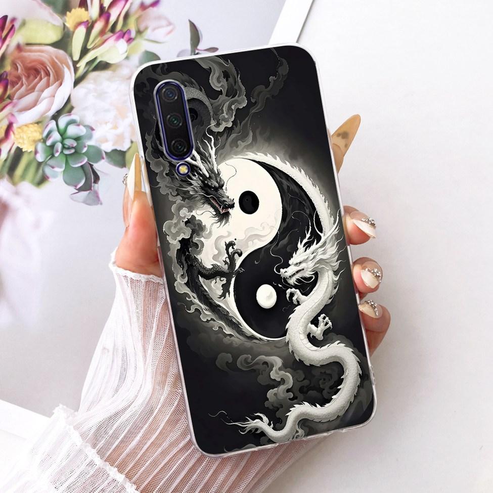 Transparent Casing For Xiaomi Mi9 Lite Case Cute Cat Fashion Butterfly Funny Cool Painted Cover M1904F3BG