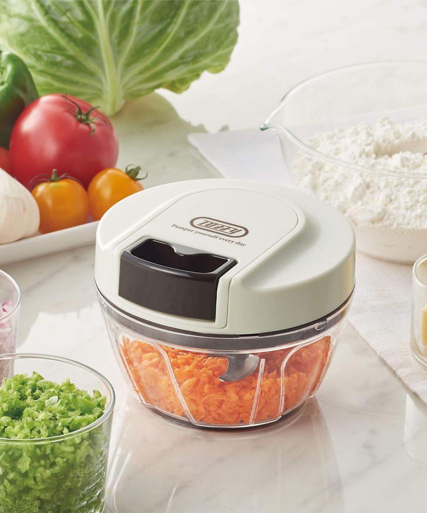 Handy Chopper Mini II Не требуется источник питания Ручной кухонный комбайн Измельчитель Измельчитель Блендер Стильный Милый Простой [Toffy] K-HC5 (Пепельно-белый)