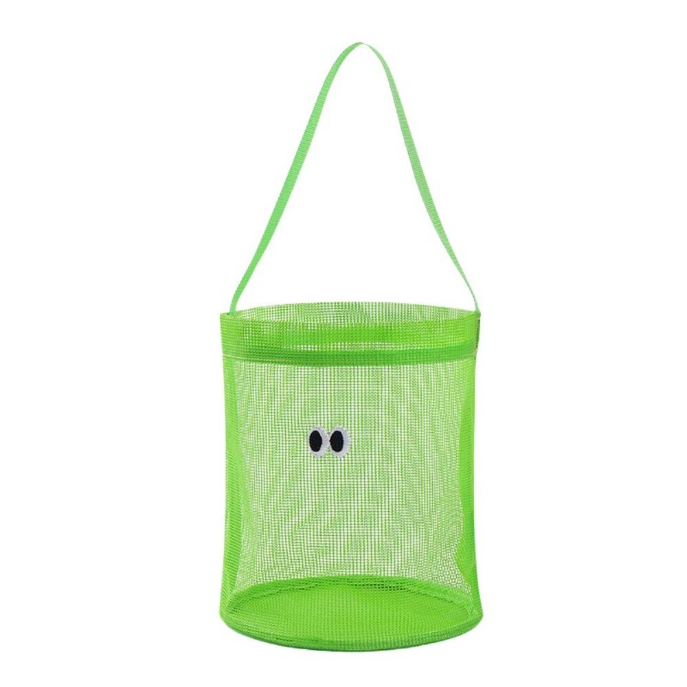 Carry Strap Mesh Beach Bucket Foldable Mesh Beach Bucket Bag Fashion Beach Toy Tote Kids
