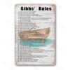 Gibbs Rules Vintage Metal Sign Humorous Wall Art for Home Bar Cafe Restaurant Farmhouse Garage Decor Perfect for Christmas Gift