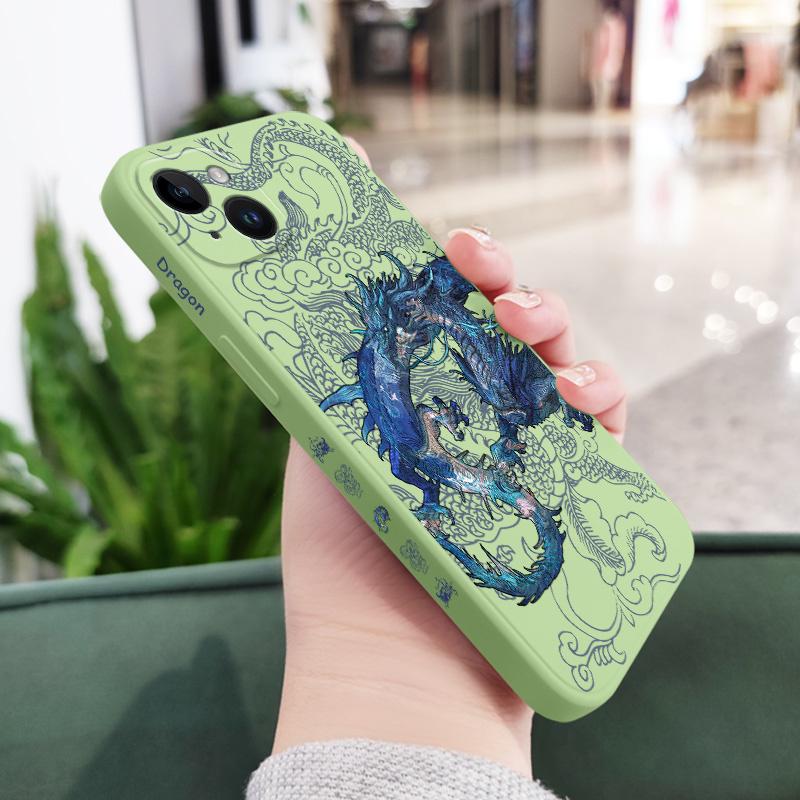 Чехол для телефона Голубой Дракон Для iPhone 17 17 Air 16 16e 15 14 13 12 11 Plus Pro Max Mini Силиконовый Чехол