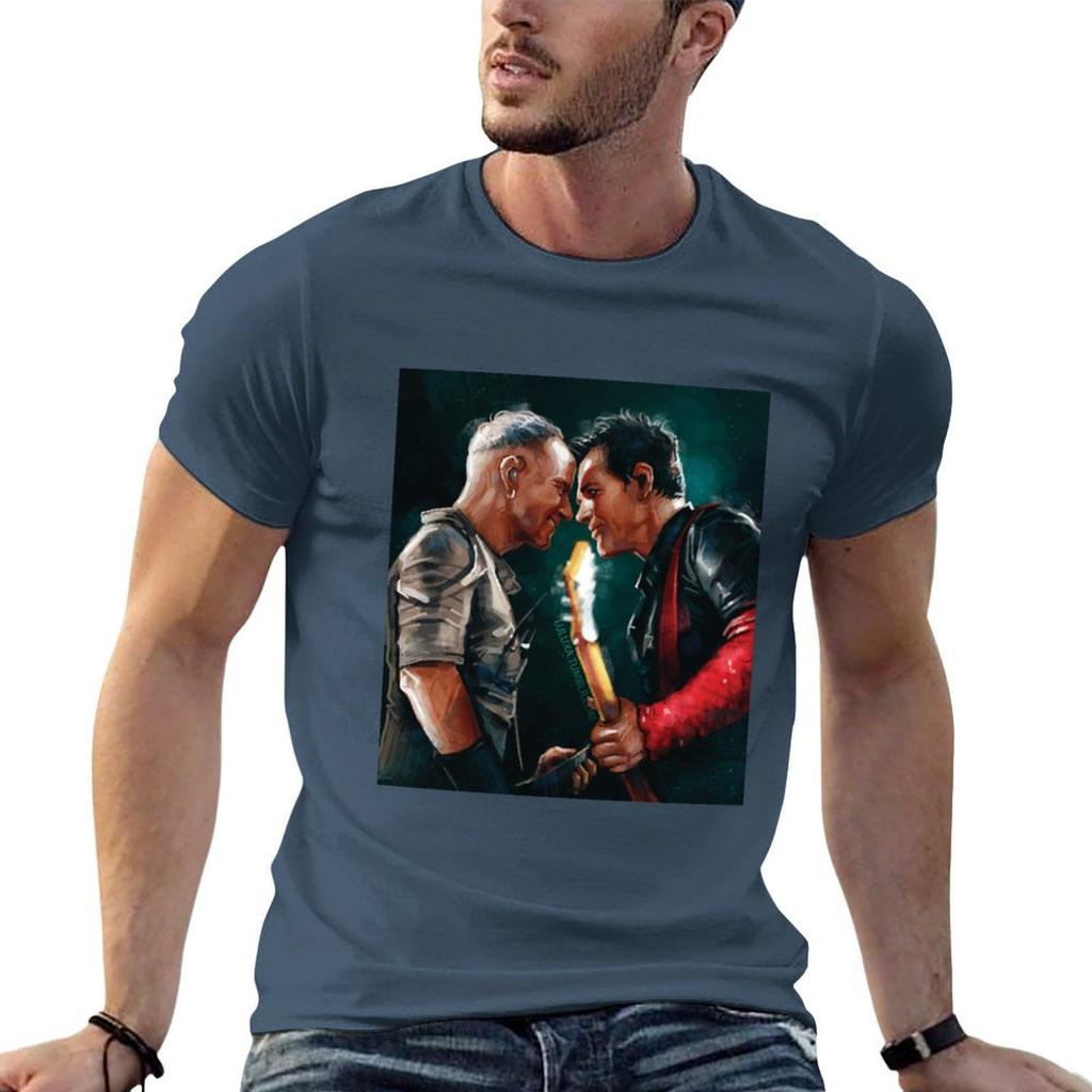 Guitar Duo TShirt Basic Solid Tee for Daily Use