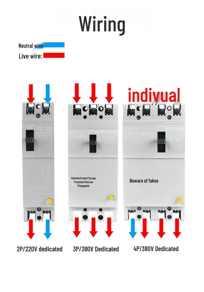 D Brand DZ15LE-100/390 Earth Leakage Circuit Breaker: Single-phase 100A, Three-phase 63A, Four-wire Plastic Shell