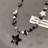 Ожерелье из бисера Dopamine Black Star: Легкая роскошная, нишевая высококачественная цепочка на ключицу для женщин в милом, стильном стиле
