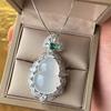 Jewelry Pendant Inlaid With White Ice Chalcedony Gourd Necklace Temperament Jade Pendant Pendant 16 * 24