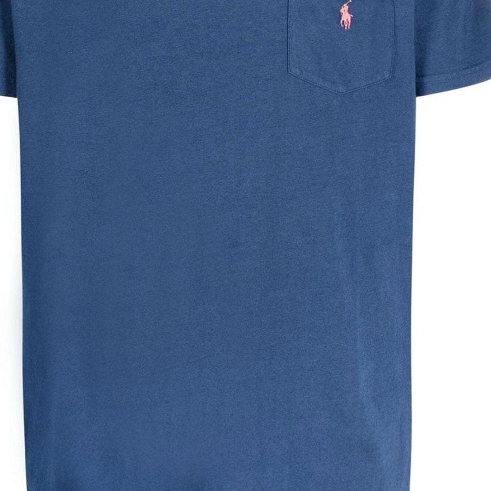Polo Ralph Lauren Ss23 Solid Color Logo Embroidered Crew Neck Short Sleeve T-Shirt Men T-Shirts Gem-Blue 710835756-006