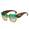 New Retro Leopard Gradient Square Women And Men Sunglasses Personality Luxury Colorful Frame Casual Versatile Glasses Uv400