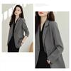 Черный пиджак, весенне-осенние новые шикарные повседневные женские пальто и куртки с разрезом сзади
