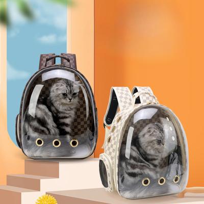 Кошачья сумка, рюкзак для выгула домашних животных, портативная кошачья космическая капсула, шахматная доска, полностью прозрачный портативный рюкзак, сумка для кошек