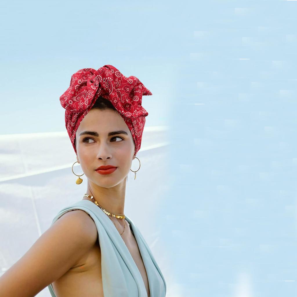 Французская винтажная тюрбан-шапка с изгибом Модная женская хлопковая бандана-повязка на голову Женская шапочка для покрытия волос Цветочный принт Женские головные повязки