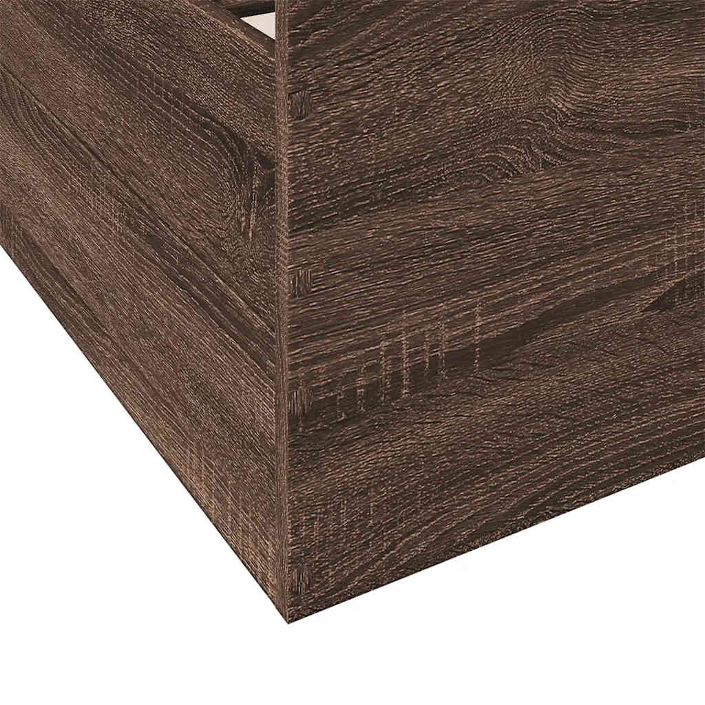 Bed Frame with Drawers Brown Oak Effect 75 x 190 cm