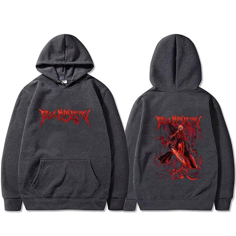 Игровая толстовка с капюшоном Dante из Devil May Cry Мужская Винтажная Готическая Рок Оверсайз Уличная одежда Пуловер Свитшот
