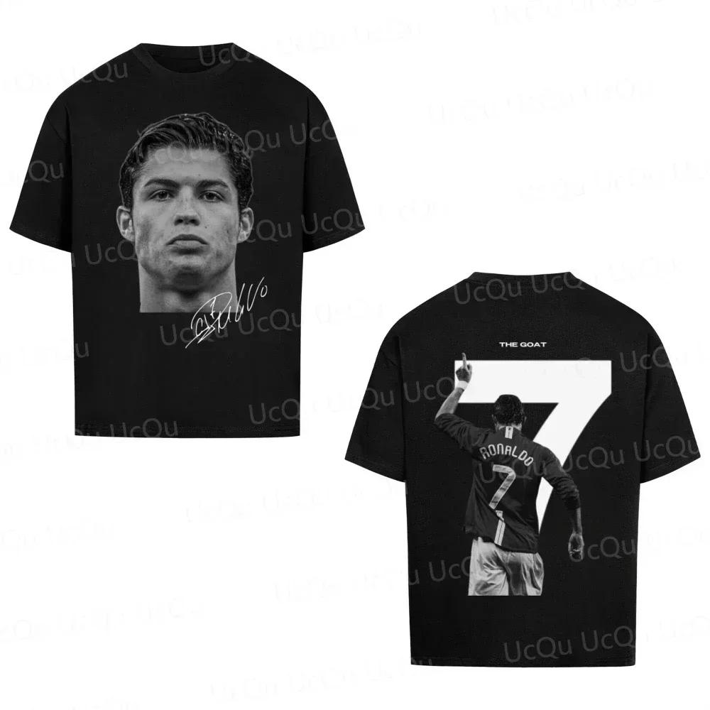 2025 CRISTIANO RONALDO Classics Football Superstar 7super Fashion Print Short Sleeve T-shirt Men Distress American Tshirt