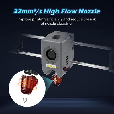 FLASHFORGE Adventurer 5M Закалённое сопло 280 градусов по Цельсию High Flow 32 мм3с для стабильной высокоскоростной печати