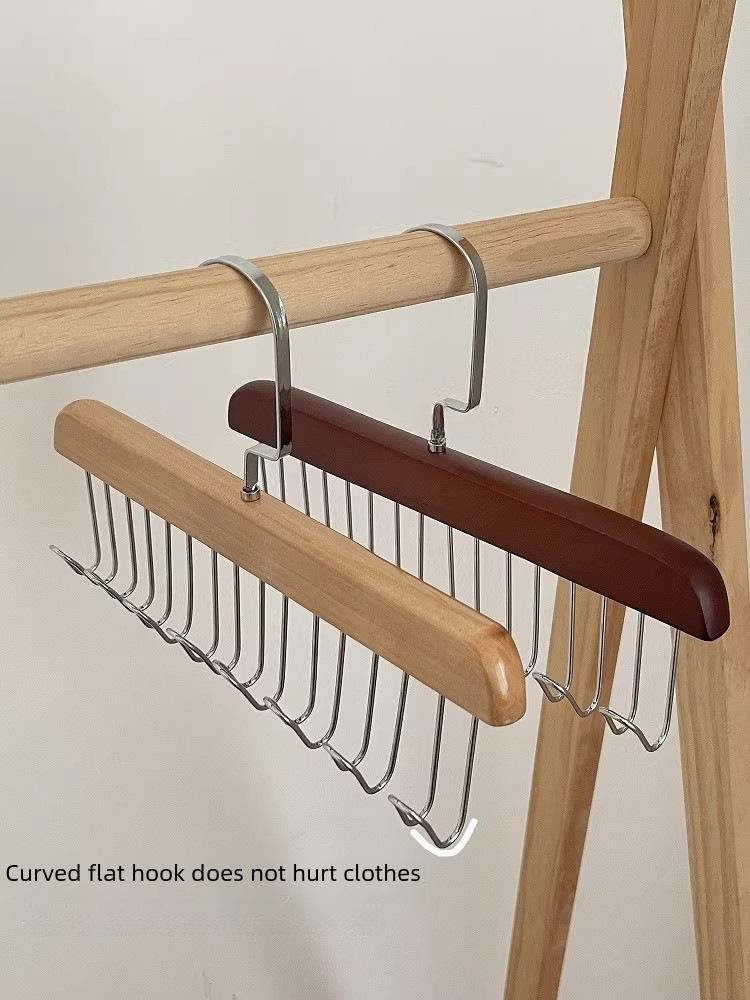 Multi-Functional Solid Wood Sling and Underwear Hanger