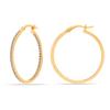 LeCalla 925 Sterling Silver 14K Gold Plated Hoop Earrings for Women Hypoallergenic CZ Earring Hoops for Women 30MM